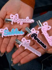 Personalisierte individuelle Haarspange aus Acryl mit Namen, Geschenk für Schulabschluss, Lehrertag, personalisierter handgefertiger Spezial-Liebes-Haarschmuck