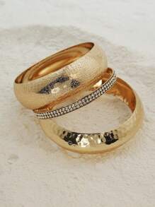 Conjunto de 3 pulseiras de luxo estilo árabe para mulheres, adequadas para festas e uso diário, presente