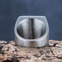 1 Piece Brushed Waterproof Stainless Steel Punk Hip Hop Square Emotion Statement Initials Word LOVE Signet Ring For Man And Women