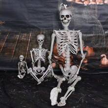 1pc Realistic Human Skeleton Prop, Horror Room Decor, Bar Haunted House Prank Display Artificial Skulls