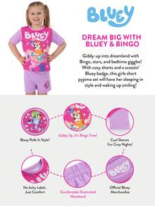 Bluey And Bingo Short Sleeve Pyjamas - Purple - View 7