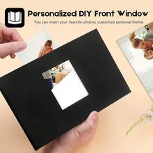 New-88 8x10 Photo Album Holds 72 Horizontal Photos, Linen Cover  Front Window, 8x10 Photo Album Book For 8 X 10 Pictur Artwork, 8 X 10  For Baby W Family Photos (Black) - 橫向黑色 - 查看 5