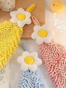 1/3pcs Super Absorbent Coral Fleece Kitchen Towels - Cute Flower Pattern, Soft & Reusable For Hand And Surface Cleaning, Includes OPP Bag, Ideal For Home Use, Decorative Towel | Absorbent Towel Back To School Dish Cloths Kitchen Towel