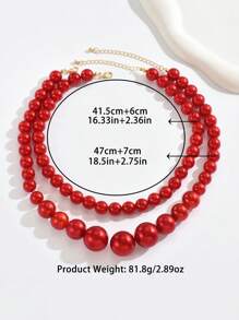 2 pièces Collier de fausses perles, mode personnalisée simple mais exagérée avec un sentiment vintage haut de gamme. Chaîne de cou convenant pour le port quotidien des femmes ou pour des occasions importantes