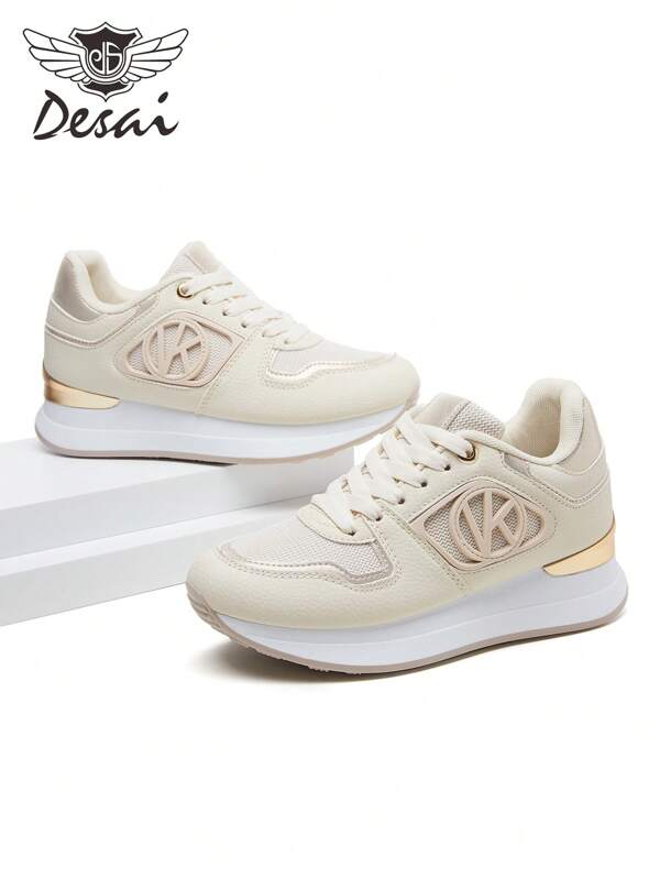 DESAI Neue Mode, bequeme und atmungsaktive Damen Lässig Sportschuhe, Buchstabendesign, leicht und rutschfeste Sohle