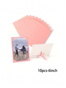 5/10 Pcs Set Embossed Cardboard Photo Frames, Colorful Wall Decor Picture Frame Set For Home, Family, Pets, Couple Photo, Creative Gift - Black - View 20