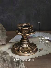 复古黑金烛台（高/中/矮），复古金属烛台，适用于家居装饰、浪漫晚餐、婚礼中心装饰、万圣节装饰 - 彩色 - 查看 11