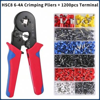 HSC8 6-4A Crimping Pliers Tubular Terminal Crimper Wire Mini Crimper Tools Used For Crimping Household Electrical Wires