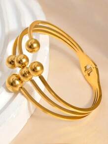 1 pieza Pulsera unisex de acero inoxidable con bola redonda, regalo de joyería único para parejas, amigos, ocasiones festivas, fiestas, bodas