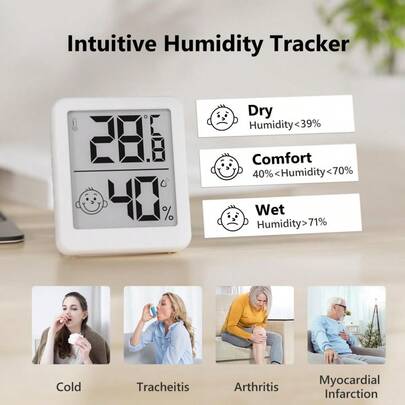 LCD Digital Thermometer Hygrometer Indoor Room Electronic Temperature Humidity Meter Sensor Gauge Weather Station