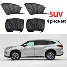 2/4 pièces Filet pare-soleil de voiture, rideau de protection UV pour fenêtre de SUV, filet pare-soleil automatique pour l'avant/l'arrière, moustiquaire de voiture, filet pare-soleil, écran anti-insectes de voiture, rideaux de fenêtre de voiture, maille pour les voyages et l'utilisation à la maison