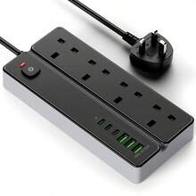 25 New Multi-Functional Circular Power Boards/Sockets/Sockets, 24-Hour Timer Function, With 4 Power Sockets, Matched With (3 USB-A) (3 TYPE-C), Equipped With 2m/6ft Power Cord, Suitable For Home/Office/Kitchen/Manual Timer Use. - UK Plug(220-240V) - View 7
