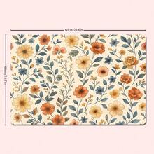1/4pcs Vintage Flower & Wild Grass Themed Bathroom Set, Including Shower Curtain, Bath Mat, U-Shaped Toilet Lid Cover, Waterproof Shower Curtain For Bathroom Decor, Modern Style Curtain Partition, No Drilling Required, Polyester, Machine Washable Back To School - Multicolor - View 10