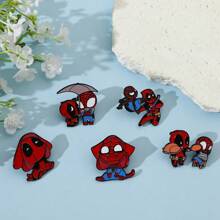 Disney 1/5 Stück Cartoon Figur Ansteck-Set, personalisierter Spinne-Man Deadpool Emaille-Pin, Rucksack, Kleidung, Schmuckzubehör, Metall-Abzeichen, Geschenke für Freunde, Rucksack für die Schule