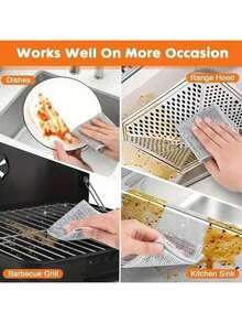 10-Pack Microfiber Wire Cleaning Cloths - Double-Sided Reusable Wash Cloths For Washing Dishes, Cutlery, And Kitchen Utensils Without Scratching