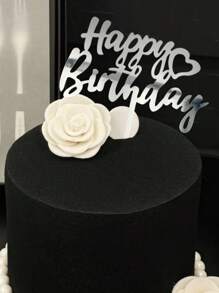 1 pieza/3 piezas Decoración de tarta de cumpleaños con letras "Happy Birthday", decoración creativa con lema para la parte superior de la tarta, decoración para fiestas de cumpleaños, suministros de repostería, accesorios de cocina, tope de tarta con letras "Happy Birthday" en inglés para decoración de fiestas de cumpleaños