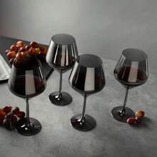 1 Pc Angled Wine Glass In Smoke Finish