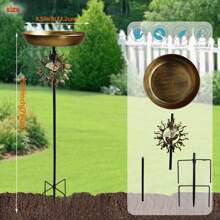 1pc Garden Metal Bird Bath, Removable Cast Iron Decorative Bird Bath With 5 Claw Base, Outdoor Hummingbird Feeder, Metal Tray And Water Bowl, Bird Food Tray, Durable Metal Construction, Suitable For Garden, Yard, Patio And Lawn, Yard Garden Decoration, Fall Decoration, Halloween, Thanksgiving, Christmas, Perfect Gift For Bird Lovers