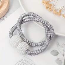 2 Fake Pearl Magnetic Curtain Straps, Curtain Strap Fixed Decorative Rope, Easy To Install Strap Design Suitable For Home And Office Curtain Fixing