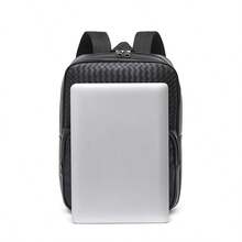 2025 New PU Woven Texture Backpack, Unisex College Student Backpack, Casual Backpack, Korean Style Simple Outdoor Travel Bag Large Capacity Bag