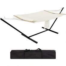 ​​12FT 2 Person Hammock With Stand - Heavys Duty 450LB Capacity, Large Outdoor Hammock With Hardwood Spreader Bar, Weather-Resistant Polyester & Carrying Bag For Patio, Beach, Backyard (Beige) - Beige - View 1