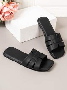 Women's Summer EVA Flat Sandals, Versatile Minimalist Non-Slip Waterproof Lightweight Outdoor Comfortable Soft Slip-On Slippers, Beach Shoes