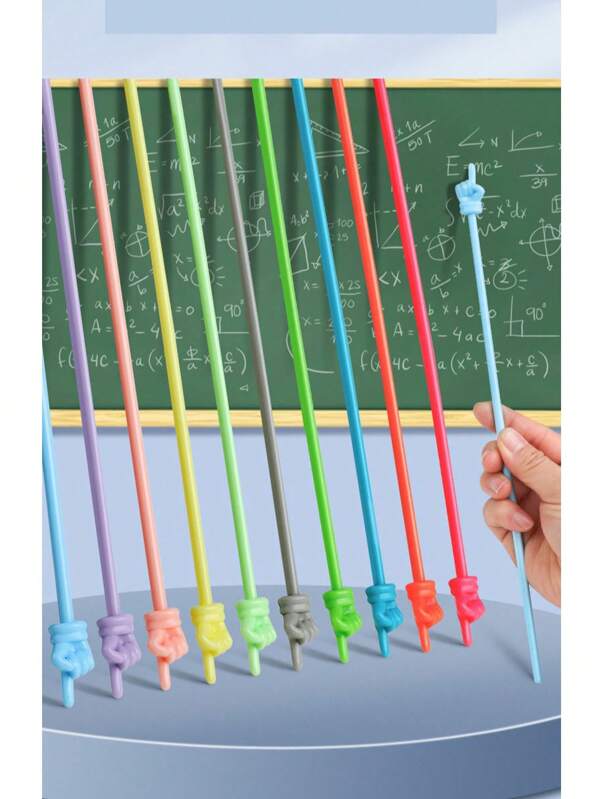10pcs / 20pcs / 30pcs Teaching Stick Children's Reading Finger Reading Stick Point Reading Resin Teaching Rod Teacher Teacher Blackboard Classroom Gadget Specialized Teaching Rod Color Random Shipping