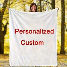1pc Personalized Customized Couple's Blanket With Photo - Ideal Birthday Or Commemoration Gift For Boyfriend Or Girlfriend - Cozy Nap Blanket For Office, Home, Travel, Car, Comfortable For All Seasons - Multicolor - View 9