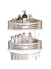 Aluminum Alloy Bathroom Shelves, Thick Punch-Free Tripod, Wall Corner Shelf, Bathroom Accessories, Shower Organizer