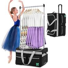 Lilypelle Dance Bag With Garment Rack, Collapsible Rolling Dance Garment Bag With Wheels For Travel, Luggage For Women And Men - 黑灰色 - 查看 9