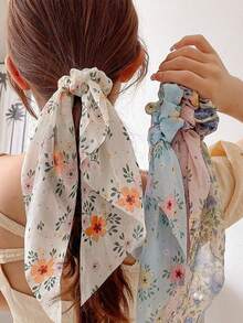 4条装女士休闲碎花发圈，百搭时尚发饰，适合日常生活、居家、学校、海滩、暑假、通勤、聚会、节日、生日、新年、情人节、母亲节、教师节、婚礼、音乐节、毕业典礼等场合，是理想的礼物之选。发圈、发饰、发饰、发绳、头饰、马尾辫发圈、弹力发带 - 彩色 - 查看 4