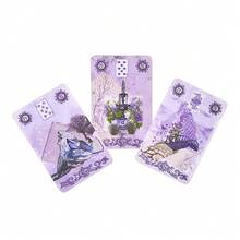 Jogo de Cartas Oracle Lenormand de Lavanda mais Vendido - Um jogo de cartas roxo com tema de vida no campo. As ilustrações das cartas são vívidas, com belas representações de figuras e animais. Feito de material de papel, adequado para jogos de cartas de Festa e Feriado de 14+ anos, tanto para homens quanto para mulheres - Roxo - Visão 5