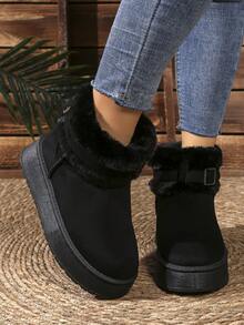 Women Outdoor Sports Snow Boots, Ankle Boots And Bare Boots/Women's Fashion Boots/Women's Autumn Winter Shoes/Women Warm Snow Boots/Women's Fashion Christmas Solid Color Cute Daily Match Waterproof Platform Slip-On Warm Casual Snow Boots/Women Fashion Warm Slippers