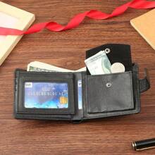 Men's Slim Bifold Wallets Leather Multiple Card Holder Purses With Driver License ID Windows Man Short Wallet With Coin Pouch For Men Wallet Men Wallet Leather Small Wallet Wallet Mini Wallet Purse Wallet