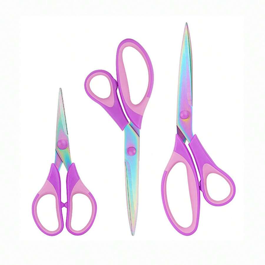 Household Tailor Scissors, Sewing Shears, Multi-Functional Handcraft Scissors, Office Scissors, Stainless Steel Titanium Plated Colorful Scissors, Hardened Sharp Blades, Ergonomic Design