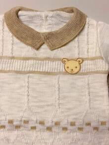 Nika Baby Baby Romper In Timeless Lightweight Knit - Beige - View 3