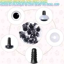MUCUNNIA 100PCS 12mm Moon Safety Eyes For Crocheting With Washers Clear Safety Eyes For Amigurumi 3D Moon Crochet Eyes Doll Eyes For Animals Teddy Bear Crochet Toy
