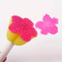 Set de 16 herramientas de pintura, esponja de limpieza con estampado de flores, herramienta de sello y estampado, materiales DIY para grafiti con cabeza de champiñón