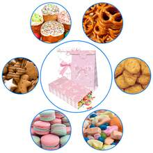 [4/8/12 Pcs Set] Fashionable Pink Bow Gift Bags (With Decorative Stickers), Elegant For Birthday/Bachelorette/Engagement/Bridal Shower Decor - Multicolor - View 8