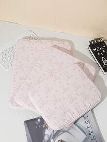 1 件少女粉色蝴蝶结图案平板电脑包，HyunA 风格粉色小花平板电脑包，11/13/15 英寸电脑包 Ipad 包笔记本电脑包，11、13、15 英寸便携式台式机保护包适用于 Mac Book Asus 平板电脑手提包保护套，教室笔记本电脑包教室包教师收纳包教室收纳包返校用品学校用品平板电脑用品返校用品笔记本电脑包和保护套学校必需品 - 彩色 - 查看 4