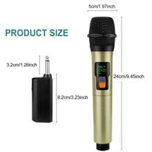 Micrófono inalámbrico recargable y receptor, sistema de micrófonos dinámicos de mano con botón de eco/silencio, para karaoke, reuniones, fiestas