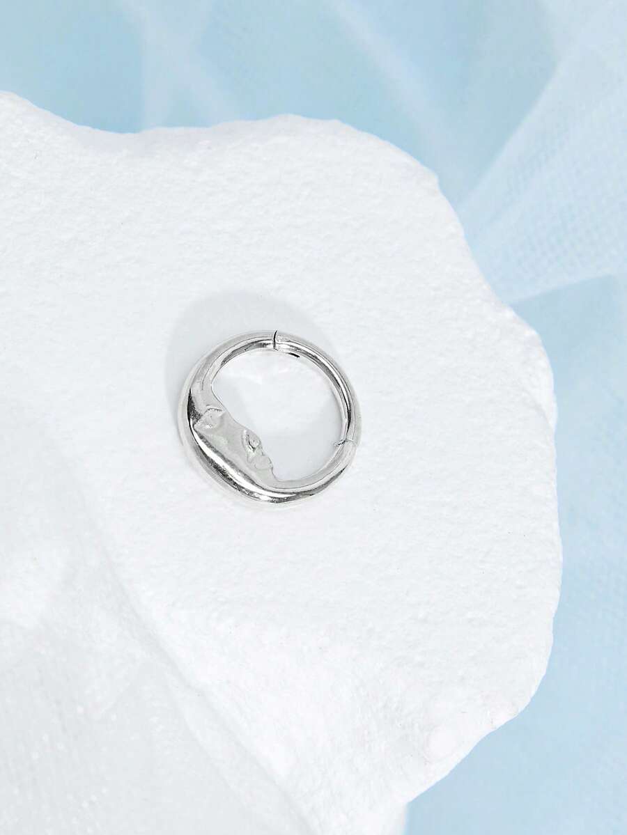 DareSee 1件复古月牙形不锈钢8/10mm鼻中隔环鼻圈唇耳软骨耳屏耳廓穿刺饰品，节日礼物音乐节Y2K节秋季圣诞节冬季圣诞礼物 - 耳骨環 - 查看 1