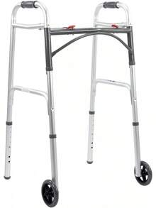 THUNDER Medical Store de Lujo Andadera Adulto Mayor Modelo 1060, Fabricada en Aluminio de Alta Resistencia, Altura Ajustable Ocho Alturas y Plegable con Anti-derrapantes. - Con Ruedas - Ver 9