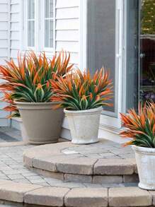 1/3/5pcs Artificial Grass Fake Plant UV Resistant Greenery Plastic Plants Home Garden Windowsill Decoration, Dining Room, Bedroom, Wedding Birthday Party Flower , Valentine's Day Gifts, Christmas, Thanksgiving, Halloween Indoor/Outdoor Holiday Decor, Photography Spring And Summer Seasonal Decoration Outdoor Simulation Greener