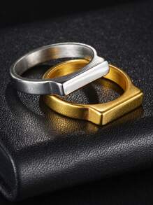 1 Pc Stainless Steel Snake Retangle Rings For Men Women Minimalist 5MM Wide Finger Rings Wedding Couple Jewelry Gift Hot
