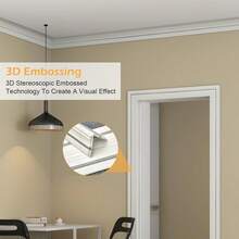 1 Roll 14cm X 2.3 Meters Self-Adhesive Flexible Foam Decorative Trim, Peel And Stick Baseboard Molding, 3D Decorative Wall Line Wall Paper Border, Suitable For Floor And Wall - Multicolor - View 9