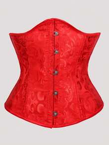 奢华复古红色提花图案女士腰带