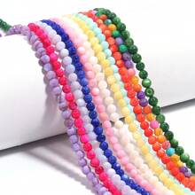 1 pièce Brin de perles de coquillage colorées de 4 mm, environ 93 perles, convient pour la fabrication de bracelets, colliers, bijoux DIY, été