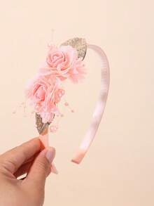 1 件/5 件女童彩色布花发带，花卉头带，时尚发饰，适合儿童幼儿夏季礼物 - 彩色 - 查看 2