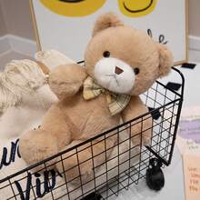 1 件可爱领结泰迪熊毛绒玩具，梦幻柔软熊娃娃，儿童拥抱毛绒动物娃娃，女孩生日礼物 - 彩色 - 查看 10